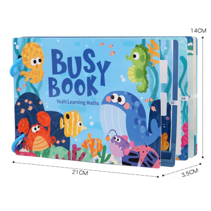 Busy Book – Animale acvatice, carte interactivă cu stickere reutilizabile [5]