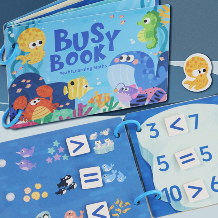 Busy Book – Animale acvatice, carte interactivă cu stickere reutilizabile [2]