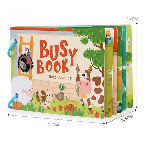 Busy Book – Animale de la ferma, carte interactivă cu stickere reutilizabile [5]