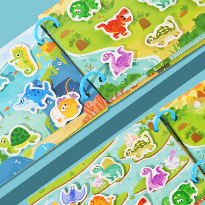 Busy Book – Dinozaur, carte interactivă cu stickere reutilizabile [3]