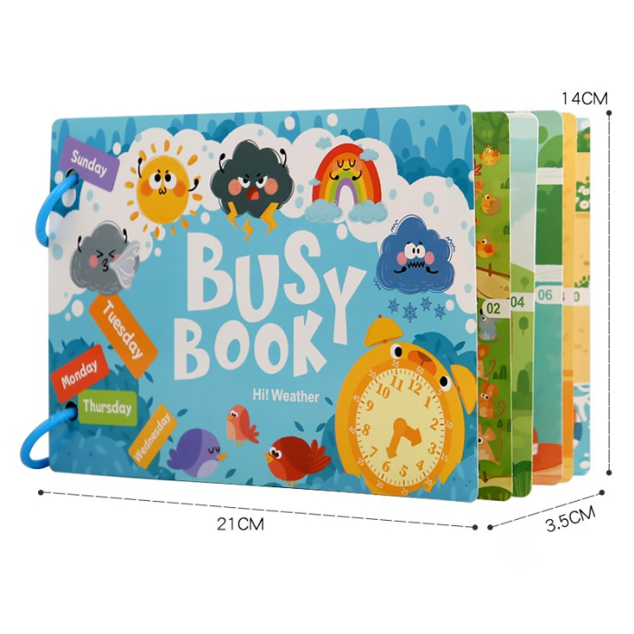Busy Book – Starea vremii, carte interactivă cu stickere reutilizabile [4]