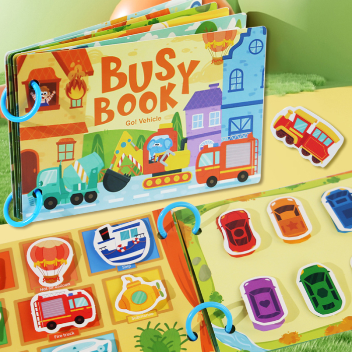 Busy Book – Vehicule, carte interactivă cu stickere reutilizabile [2]