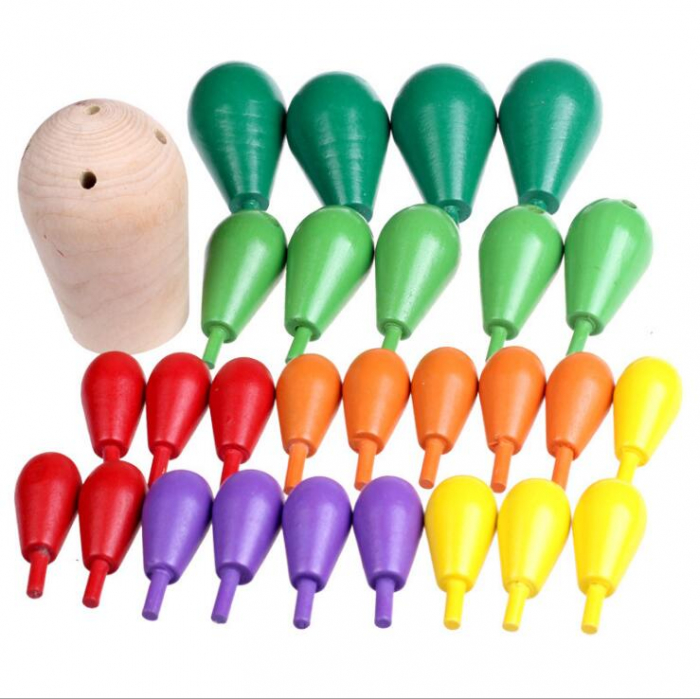 Cactus colorat lemn Montessorii echilibru si asamblare – ZukiToys.ro [3]