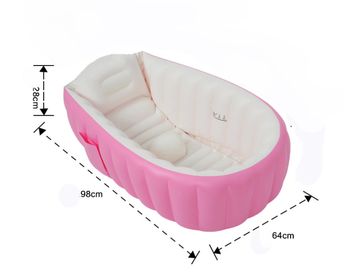 Cădiță gonflabilă portabilă pentru bebeluși și copii, roz [4]