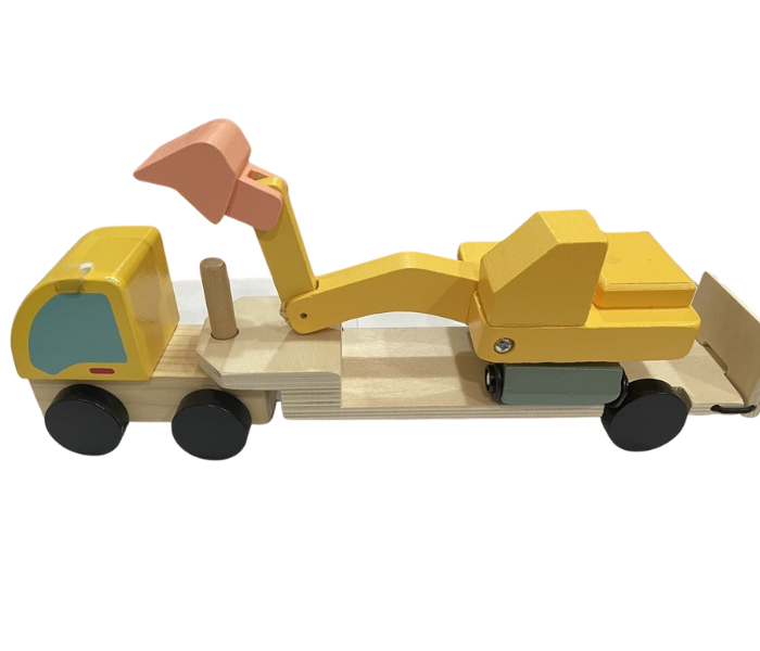 Camion din lemn cu platforma si excavator pentru copii 3 ani+ [3]