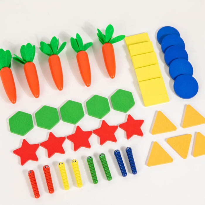 Camion Montessori din lemn 5 în 1 cu morcovi și pescuit magnetic [4]