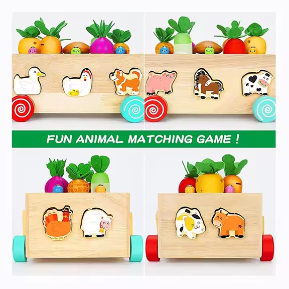 Camion puzzle Montessori din lemn pentru copii – Sortare forme geometrice si invatare culori [5]