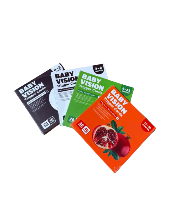 Carduri stimulare vizuala bebe 0-36 luni – set complet 4 etape [2]