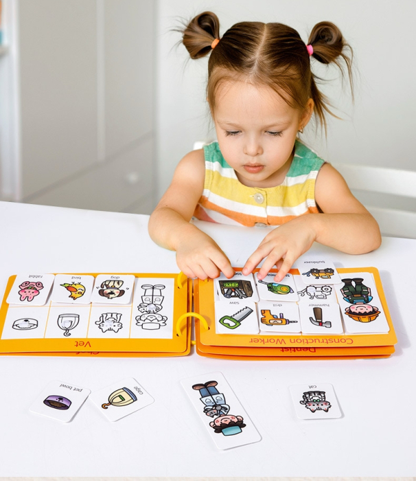 Carte educativă Busy Book cu stickere repoziționabile – Asocieri de meserii [3]
