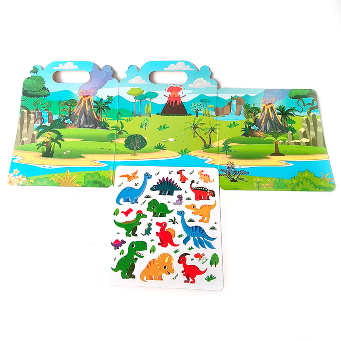 Carte educativă cu stickere reutilizabile – Dinozauri (19 piese) [3]