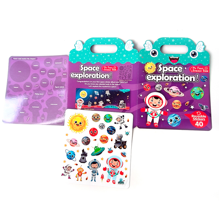Carte educativă cu stickere reutilizabile – Explorarea spațiului (40 piese) [4]