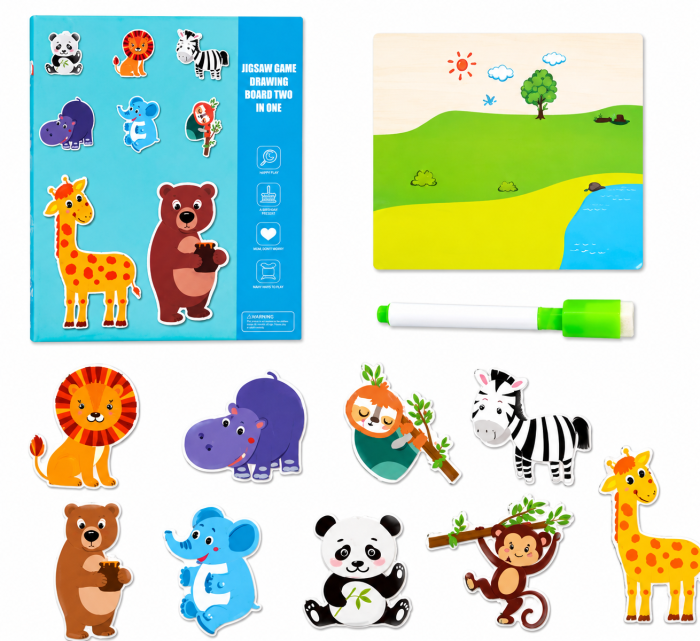 Carte Magnetică și Puzzle 2 în 1 – Animale Sălbatice [2]