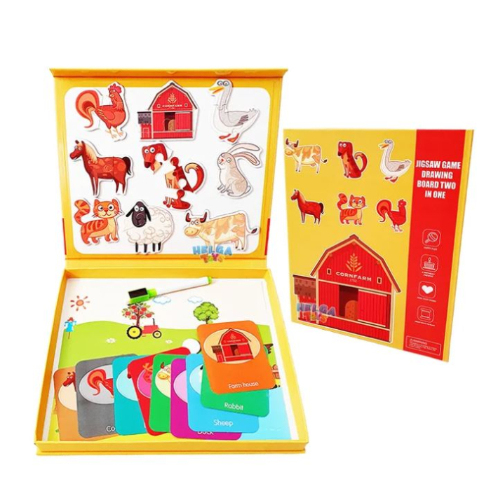 Carte Magnetică și Puzzle 2 în 1 – Ferma Animalelor [4]