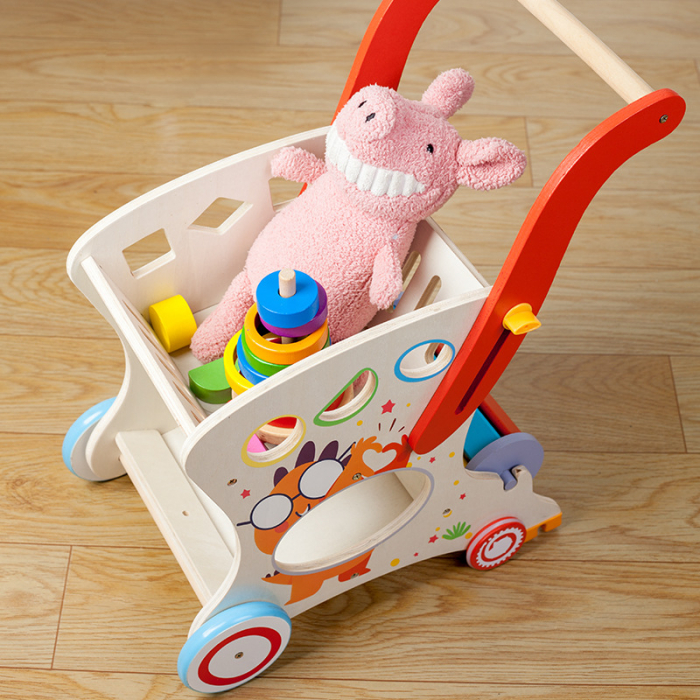 Căruț din lemn cu forme geometrice – Jucărie educativă Montessori | ZukiToys.ro [4]