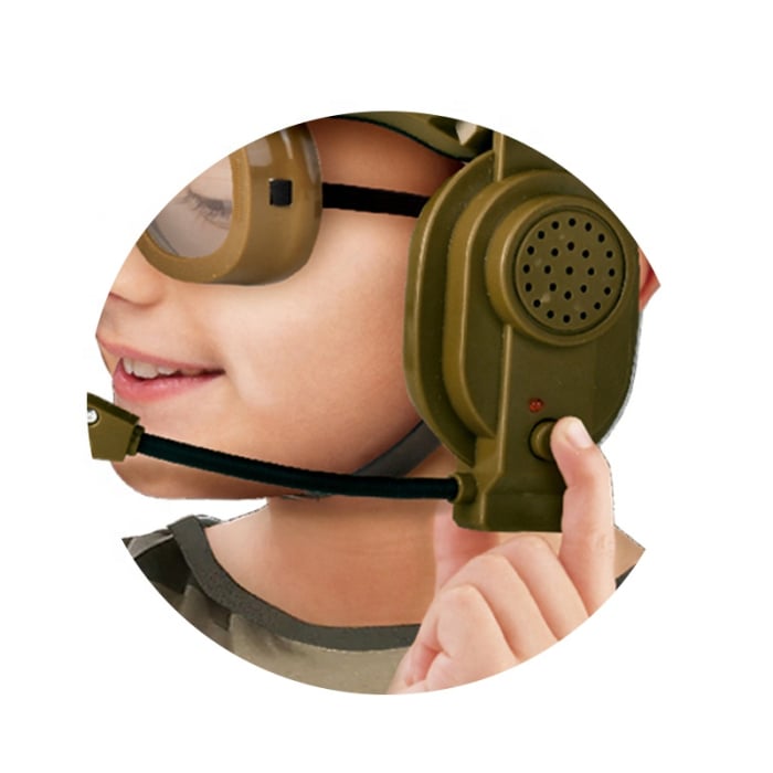 Cască militară/politie de joacă – Echipament tactic cu lanternă, microfon și sunet [4]