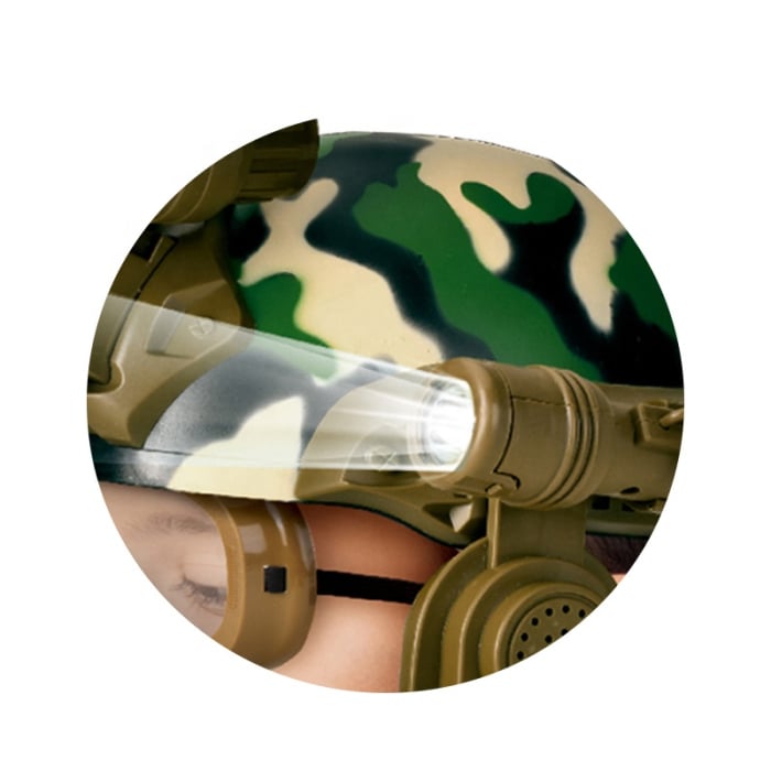 Cască militară/politie de joacă – Echipament tactic cu lanternă, microfon și sunet [3]