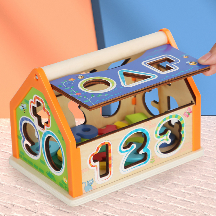 Căsuță din lemn cu sortare forme și cifre – Joc educativ Montessori | ZukiToys.ro [4]