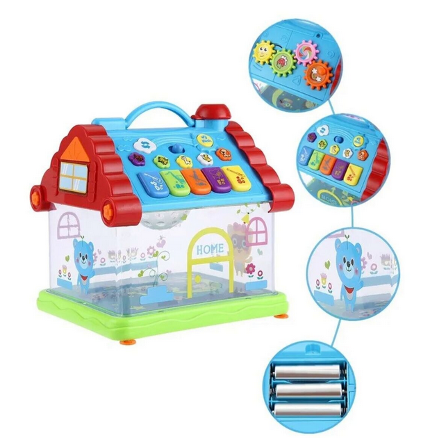 Căsuță interactivă cu activități, lumini și sunete – jucărie educativă senzorială 12+ [2]