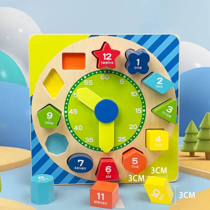 Ceas educativ din lemn tip puzzle 18+ [3]
