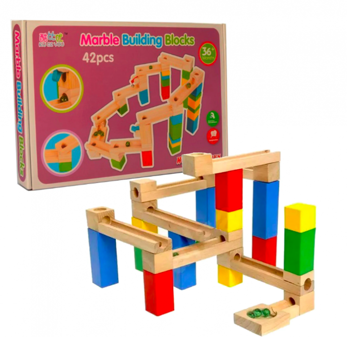 Circuit jucărie din lemn – 42 piese | ZukiToys.ro [4]