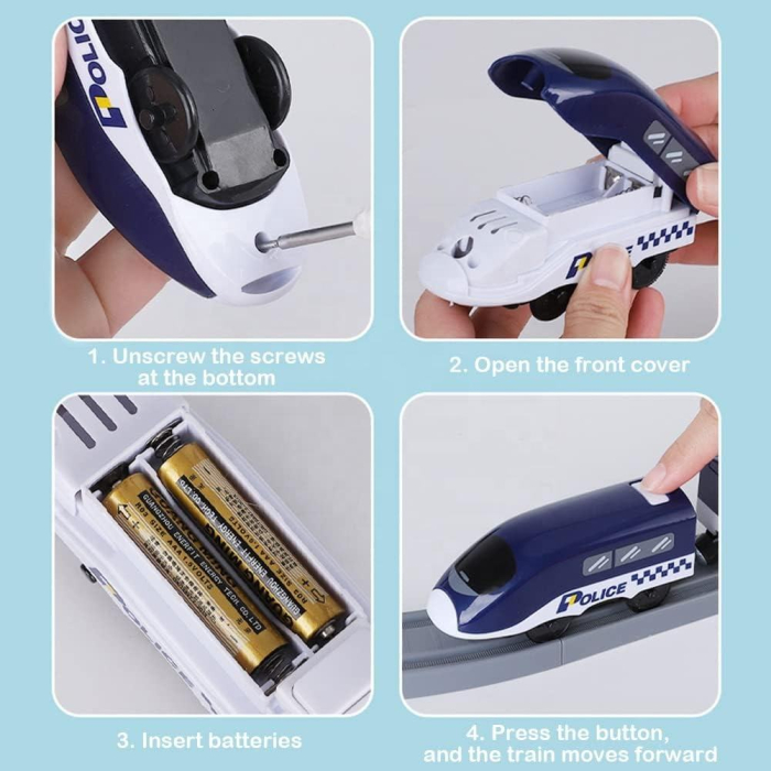 Circuit tren electric POLITIE cu accesorii – 66 piese DIY 3+ [5]