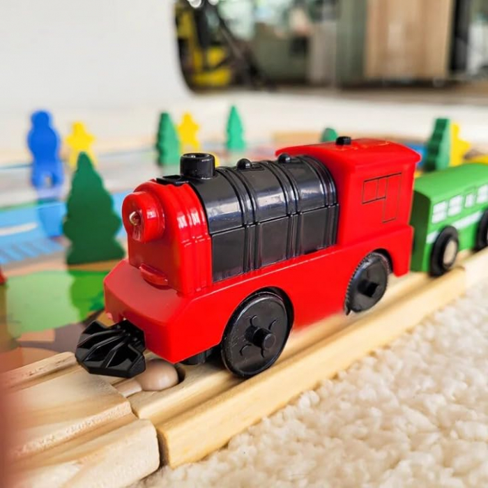 Circuit tren magnetic din lemn – joc constructiv pentru copii 3 ani+ [2]