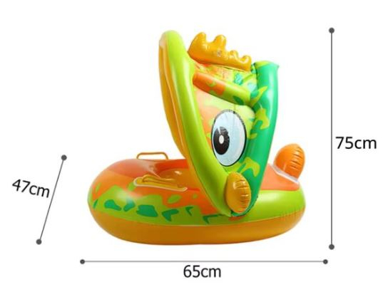 Colac bebe gonflabil cu parasolar detașabil – model Crocodil [3]