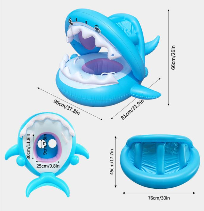 Colac gonflabil pentru copii – model rechin albastru [5]