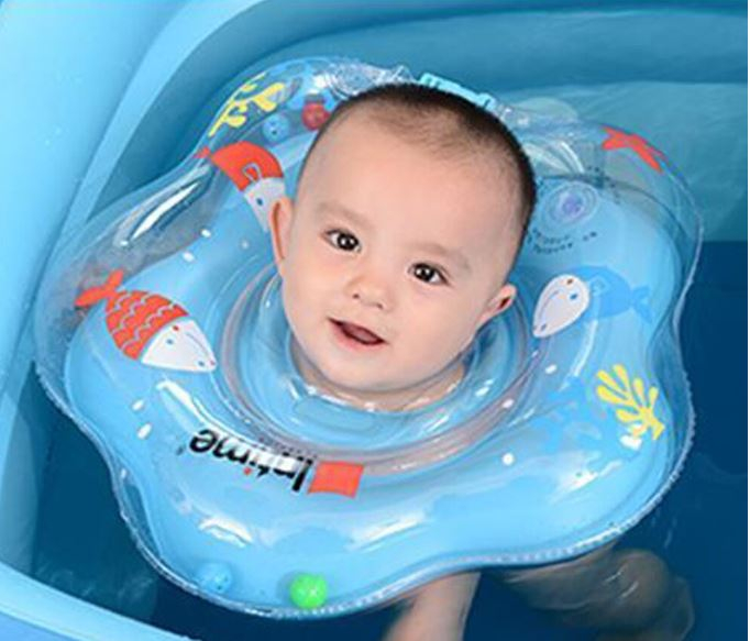 Colac gonflabil pentru gât bebeluși pentru băiță și înot în siguranță ( Albastru ) [2]