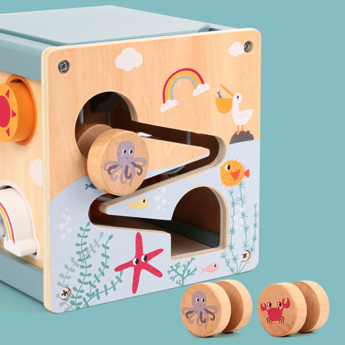 Cub educativ lemn 6 in 1 – activitati Montessori 1 an+ [4]