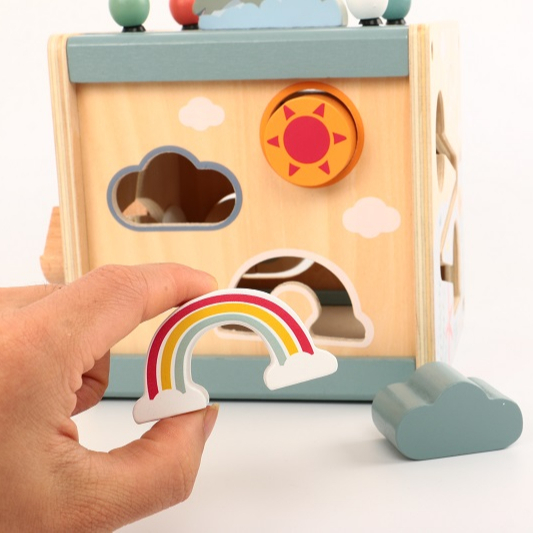 Cub educativ lemn 6 in 1 – activitati Montessori 1 an+ [3]