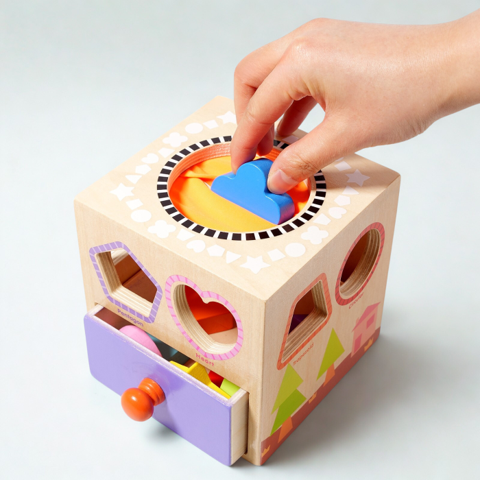 Cutia magică senzorială Montessori din lemn – dezvoltare tactilă și motricitate [3]