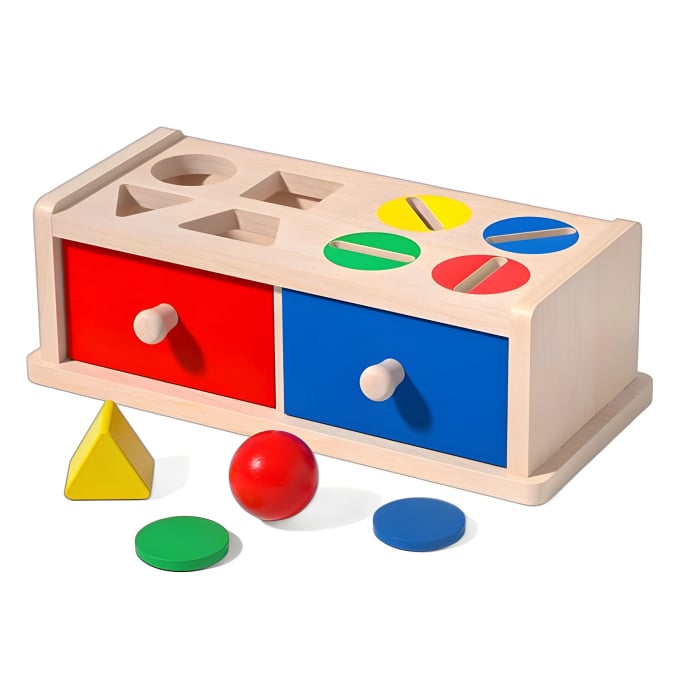 Cutia permanentei cu sertare – Joc Montessori lemn forme si culori [3]