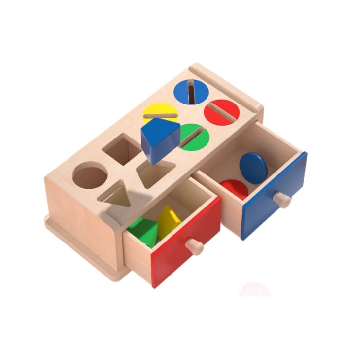 Cutia permanentei cu sertare – Joc Montessori lemn forme si culori [2]