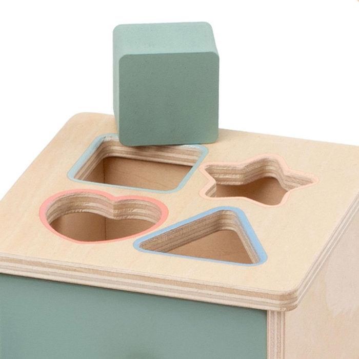 Cutie Montessori din lemn cu sortare forme geometrice și sertar [3]