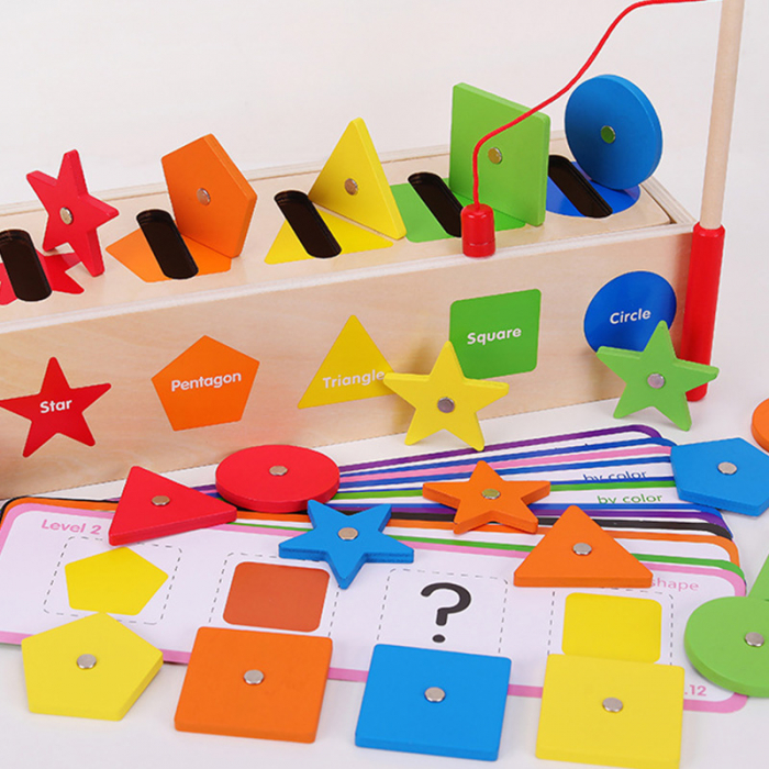 Joc sortare forme si culori din lemn – Montessori 3 ani+ [2]