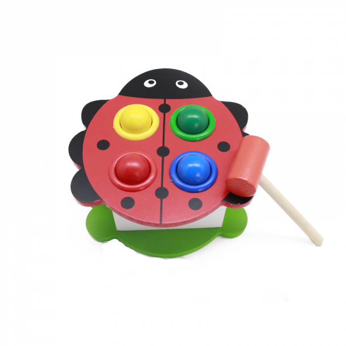 Joc "Buburuza" cu bilele – Banc din lemn educativ | ZukiToys.ro [4]
