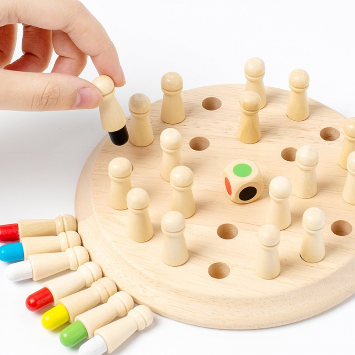 Joc de memorie din lemn Memory Chess – concentrare si recunoastere culori [3]