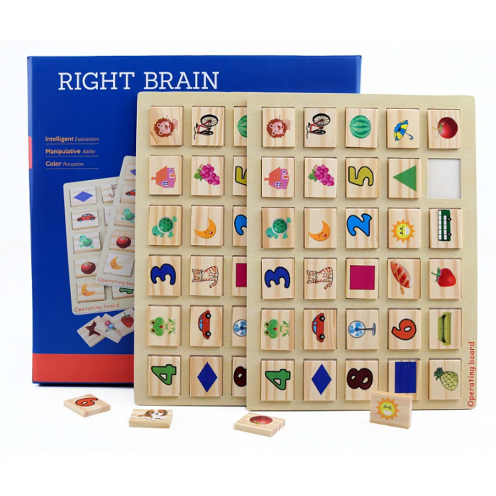 Joc de memorie din lemn tip Mahjong – 82 piese | ZukiToys.ro [1]