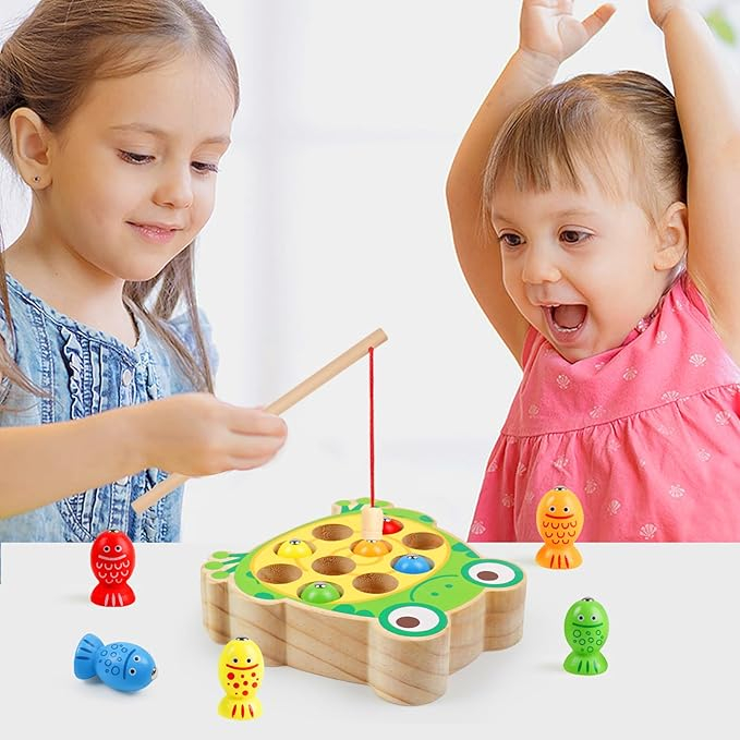 Joc de pescut magnetic din lemn – Broscuta|ZukiToys.ro [3]