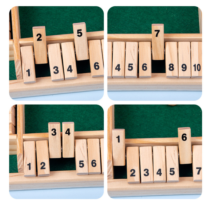 Joc de societate din lemn – Shut the Box - lemn natural [6]