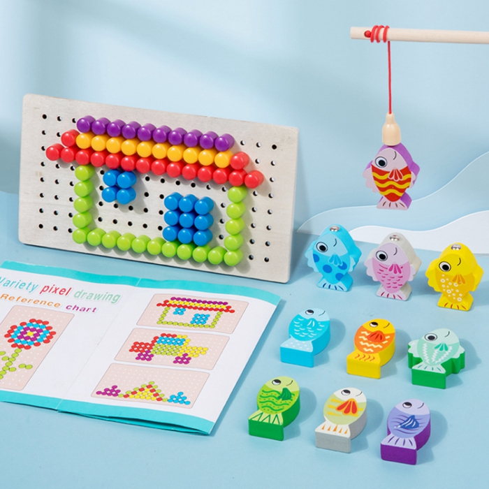 Joc dexteritate mozaic si pescuit magnetic pentru copii 3 ani+ [3]