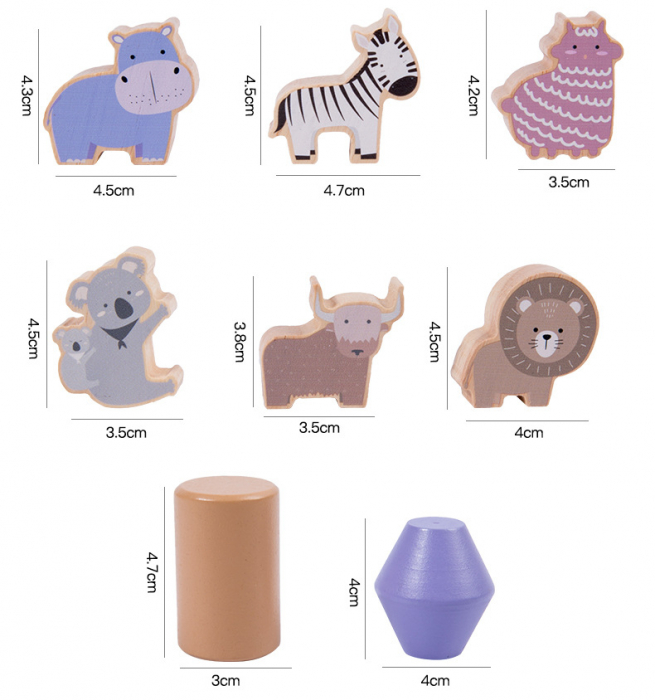 Joc echilibru stivuire animale din lemn – Animal Balance | ZukiToys.ro [4]
