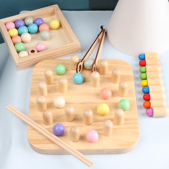 Joc educativ 3 in 1 de memorie, dexteritate si motricitate, Memory Chess 3+ [4]