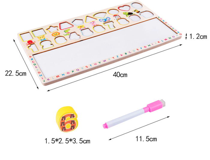 Joc Educativ 3-în-1 – Tăbliță Magnetică, Cifre și Forme Geometrice [3]