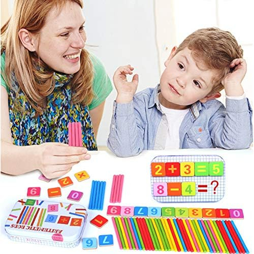 Joc educativ cu bețișoare aritmetice și cifre – Set pentru învățarea matematicii [4]
