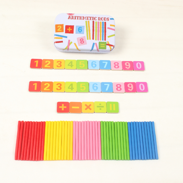 Joc educativ cu bețișoare aritmetice și cifre – Set pentru învățarea matematicii [5]