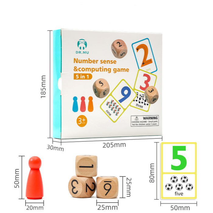 Joc educativ de memorie și numărare cu carduri, pioni și zaruri [6]