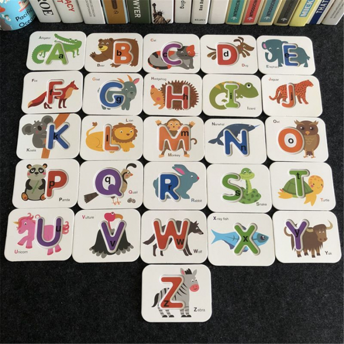 Joc educativ invatare alfabet si numere in limba engleza – cartonase pereche Montessori [2]
