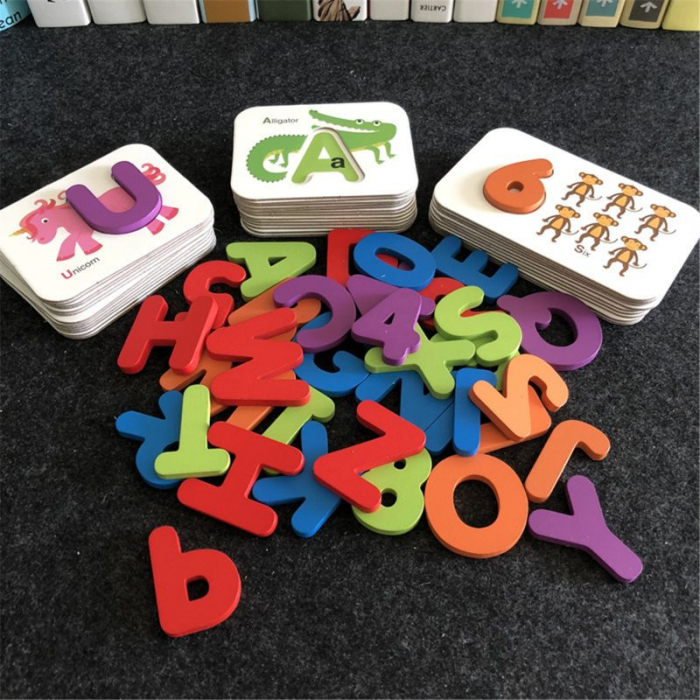 Joc educativ invatare alfabet si numere in limba engleza – cartonase pereche Montessori [4]